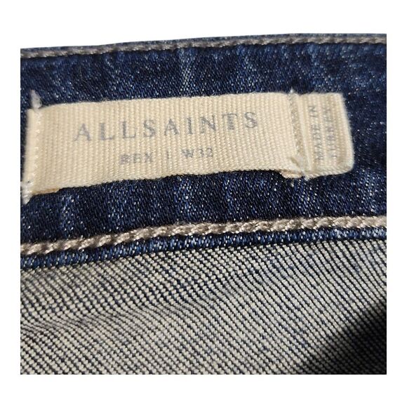 ALLSAINTS Rex I W 32 Button Fly Jeans Men Cotton Dark Wash Turkey Streetware - Picture 2 of 10